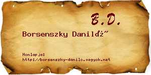 Borsenszky Daniló névjegykártya